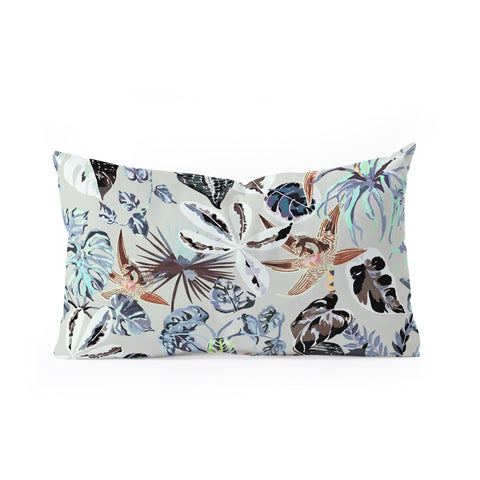 Marta Barragan Camarasa Modern blue jungle Oblong Throw Pillow