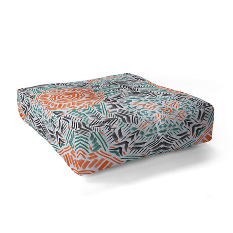 Marta Barragan Camarasa Modern brushstroke mosaic Floor Pillow Square