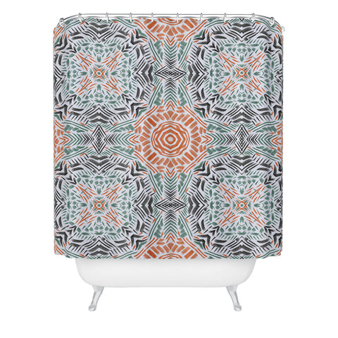 Marta Barragan Camarasa Modern brushstroke mosaic Shower Curtain