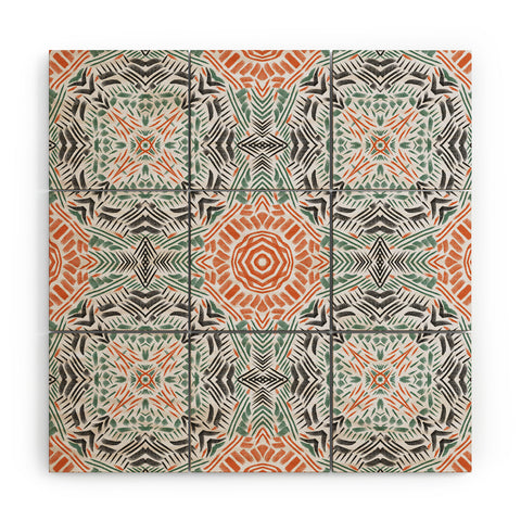 Marta Barragan Camarasa Modern brushstroke mosaic Wood Wall Mural