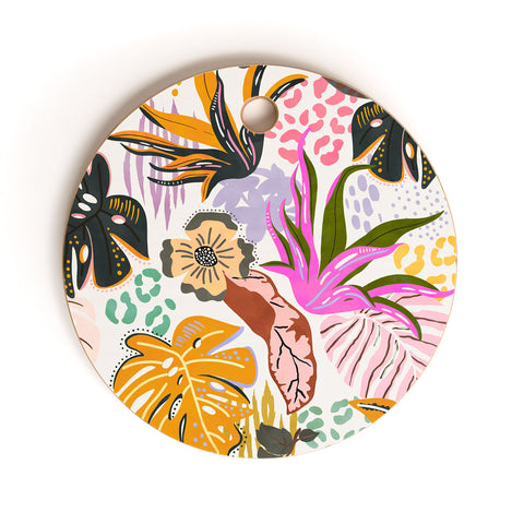 Marta Barragan Camarasa Modern colorful jungle Cutting Board Round