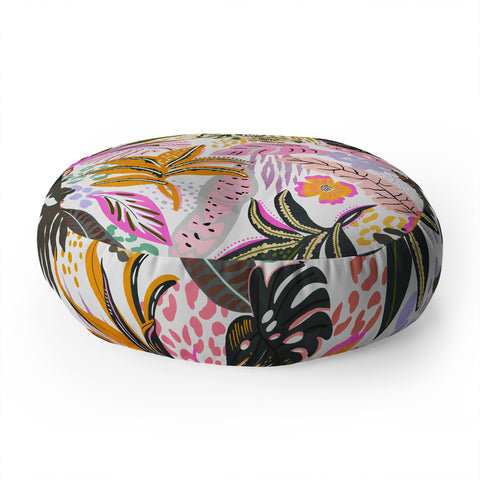 Marta Barragan Camarasa Modern colorful jungle Floor Pillow Round