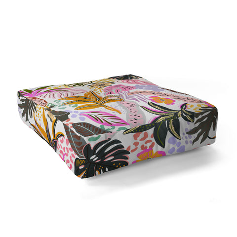 Marta Barragan Camarasa Modern colorful jungle Floor Pillow Square