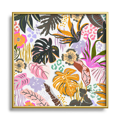 Marta Barragan Camarasa Modern colorful jungle Metal Square Framed Art Print