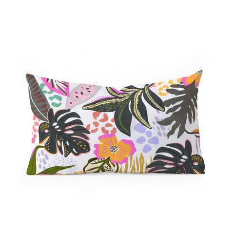 Marta Barragan Camarasa Modern colorful jungle Oblong Throw Pillow