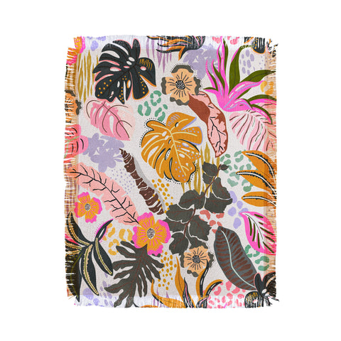 Marta Barragan Camarasa Modern colorful jungle Throw Blanket
