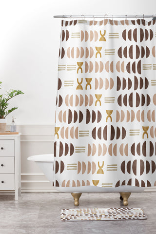 Marta Barragan Camarasa Modern geometric mosaic 10 Shower Curtain And Mat