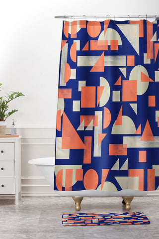 Marta Barragan Camarasa Modern geometric mosaic Shower Curtain And Mat