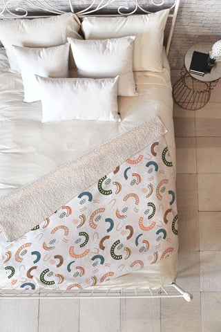 Marta Barragan Camarasa Modern geometric shapes 063 Fleece Throw Blanket