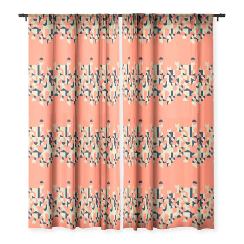 Marta Barragan Camarasa Modern geometric waterfall Sheer Window Curtain