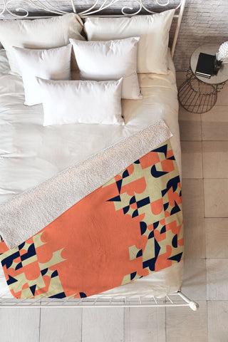 Marta Barragan Camarasa Modern geometric waterfall Fleece Throw Blanket