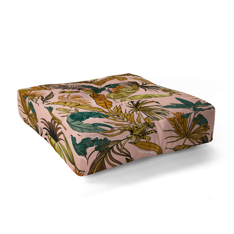 Marta Barragan Camarasa Modern jungle paradise Floor Pillow Square