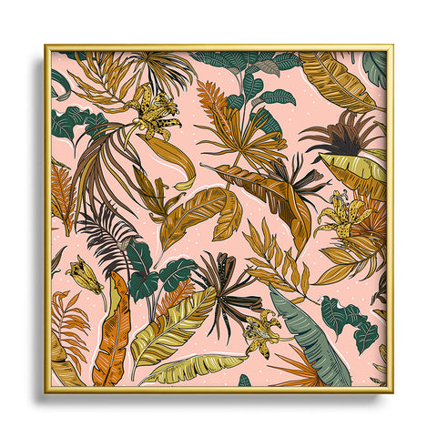 Marta Barragan Camarasa Modern jungle paradise Square Metal Framed Art Print