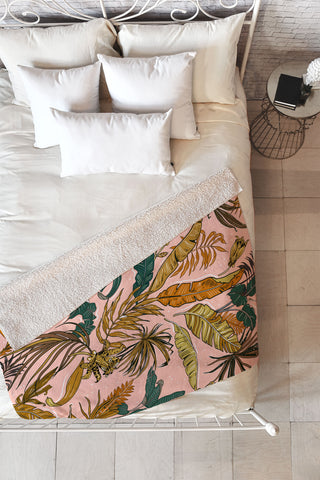 Marta Barragan Camarasa Modern jungle paradise Fleece Throw Blanket