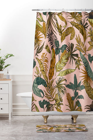 Marta Barragan Camarasa Modern jungle paradise Shower Curtain And Mat