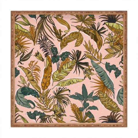 Marta Barragan Camarasa Modern jungle paradise Square Tray