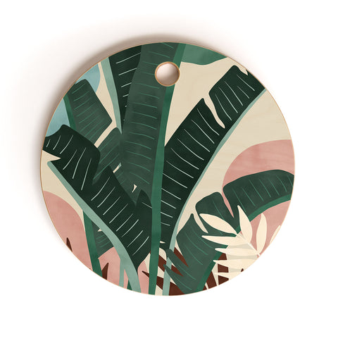 Marta Barragan Camarasa Modern jungle shapes Cutting Board Round