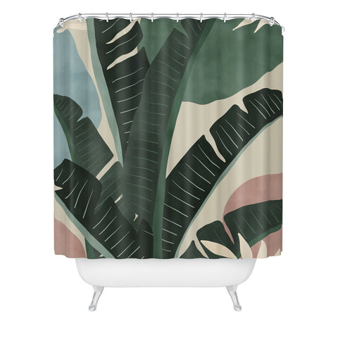 Marta Barragan Camarasa Modern jungle shapes Shower Curtain