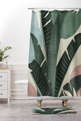 Marta Barragan Camarasa Modern jungle shapes Shower Curtain And Mat