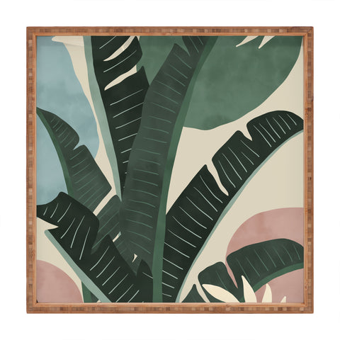 Marta Barragan Camarasa Modern jungle shapes Square Tray