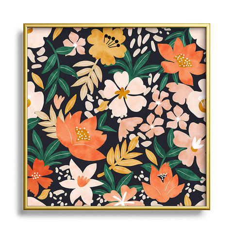 Marta Barragan Camarasa Modern meadow blooming Square Metal Framed Art Print