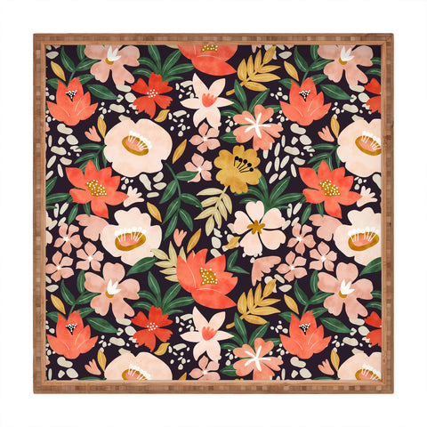 Marta Barragan Camarasa Modern meadow blooming Square Tray