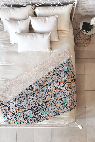 Marta Barragan Camarasa Modern mosaic terrazzo Fleece Throw Blanket