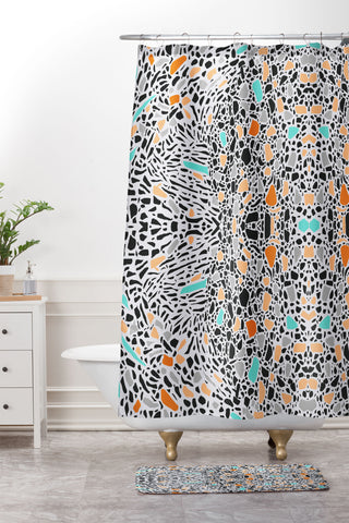 Marta Barragan Camarasa Modern mosaic terrazzo Shower Curtain And Mat