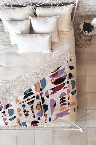 Marta Barragan Camarasa Modern pattern shapes in forms Fleece Throw Blanket