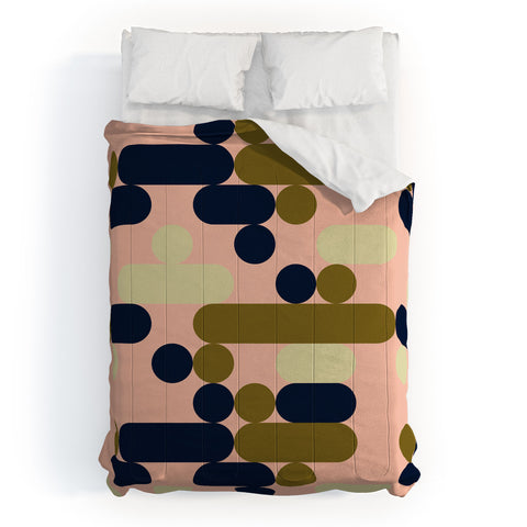 Marta Barragan Camarasa Modern pink geometry Comforter