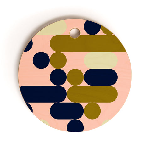 Marta Barragan Camarasa Modern pink geometry Cutting Board Round