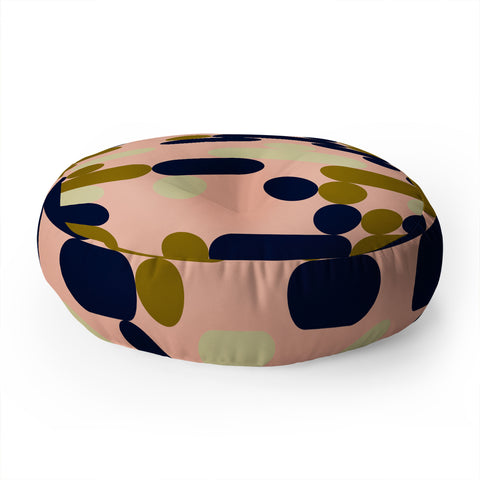 Marta Barragan Camarasa Modern pink geometry Floor Pillow Round