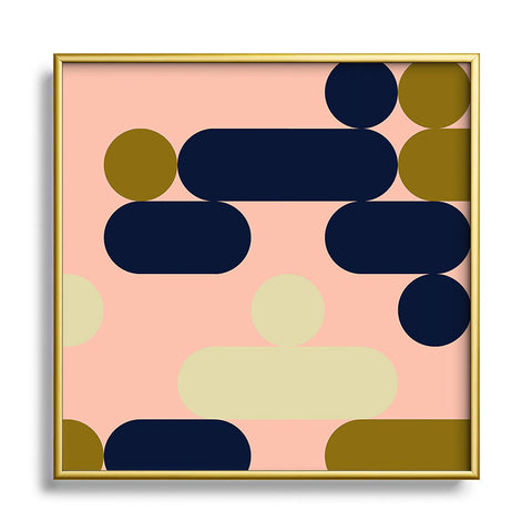 Marta Barragan Camarasa Modern pink geometry Square Metal Framed Art Print