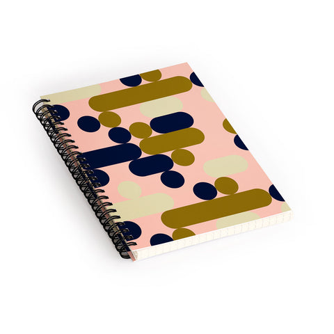 Marta Barragan Camarasa Modern pink geometry Spiral Notebook