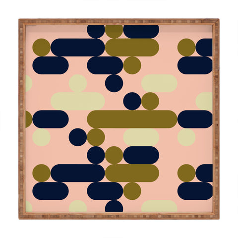 Marta Barragan Camarasa Modern pink geometry Square Tray