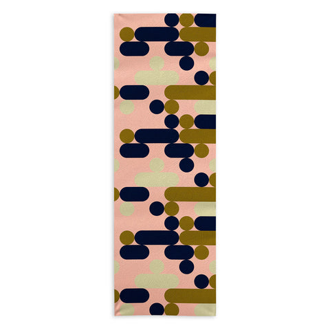 Marta Barragan Camarasa Modern pink geometry Yoga Towel