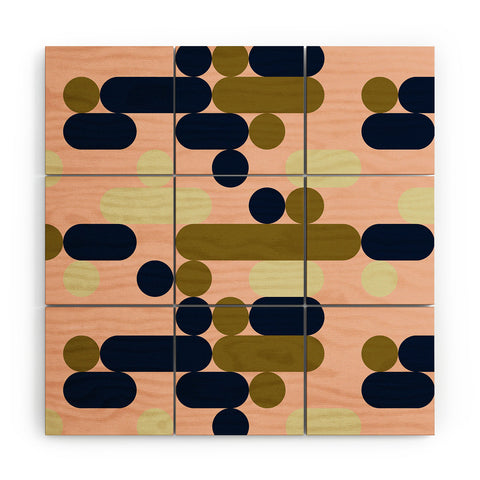 Marta Barragan Camarasa Modern pink geometry Wood Wall Mural