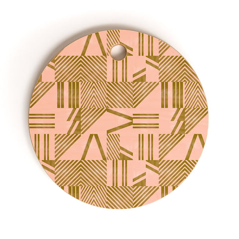 Marta Barragan Camarasa Modern pink tile Cutting Board Round