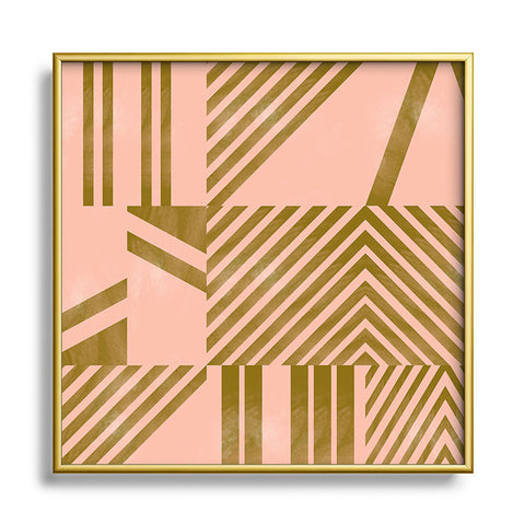 Marta Barragan Camarasa Modern pink tile Square Metal Framed Art Print