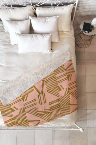 Marta Barragan Camarasa Modern pink tile Fleece Throw Blanket