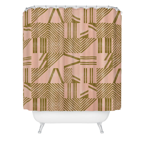 Marta Barragan Camarasa Modern pink tile Shower Curtain