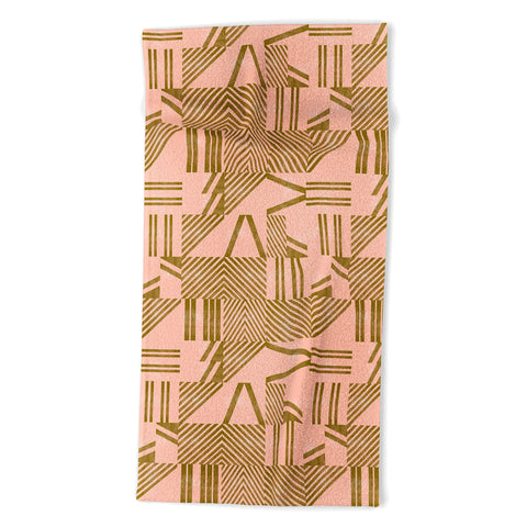 Marta Barragan Camarasa Modern pink tile Beach Towel