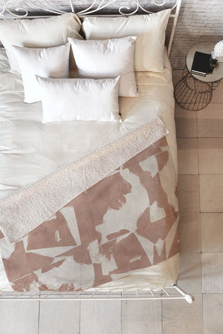 Marta Barragan Camarasa Modern pink tiles Fleece Throw Blanket