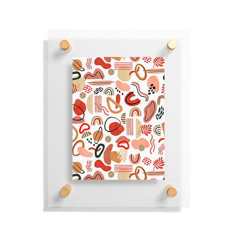 Marta Barragan Camarasa Modern reddish abstract shapes Floating Acrylic Print