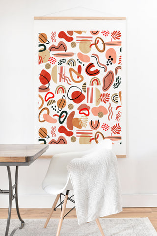 Marta Barragan Camarasa Modern reddish abstract shapes Art Print And Hanger
