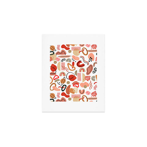 Marta Barragan Camarasa Modern reddish abstract shapes Art Print