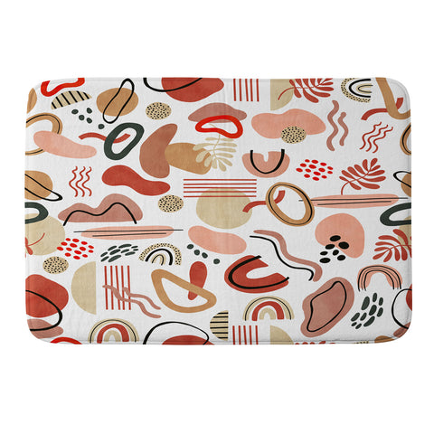 Marta Barragan Camarasa Modern reddish abstract shapes Memory Foam Bath Mat