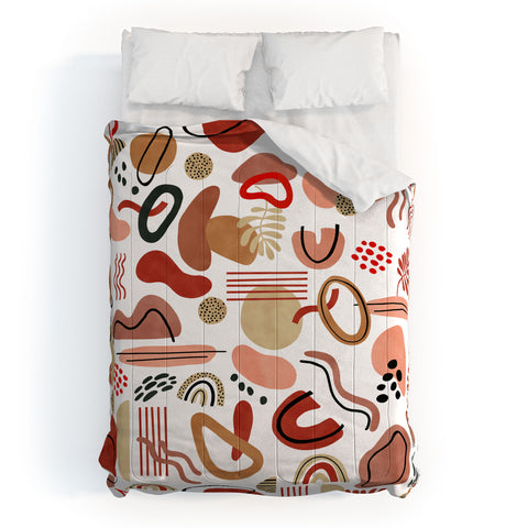 Marta Barragan Camarasa Modern reddish abstract shapes Comforter