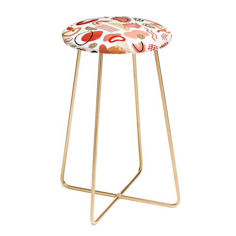 Marta Barragan Camarasa Modern reddish abstract shapes Counter Stool