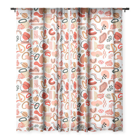 Marta Barragan Camarasa Modern reddish abstract shapes Sheer Non Repeat